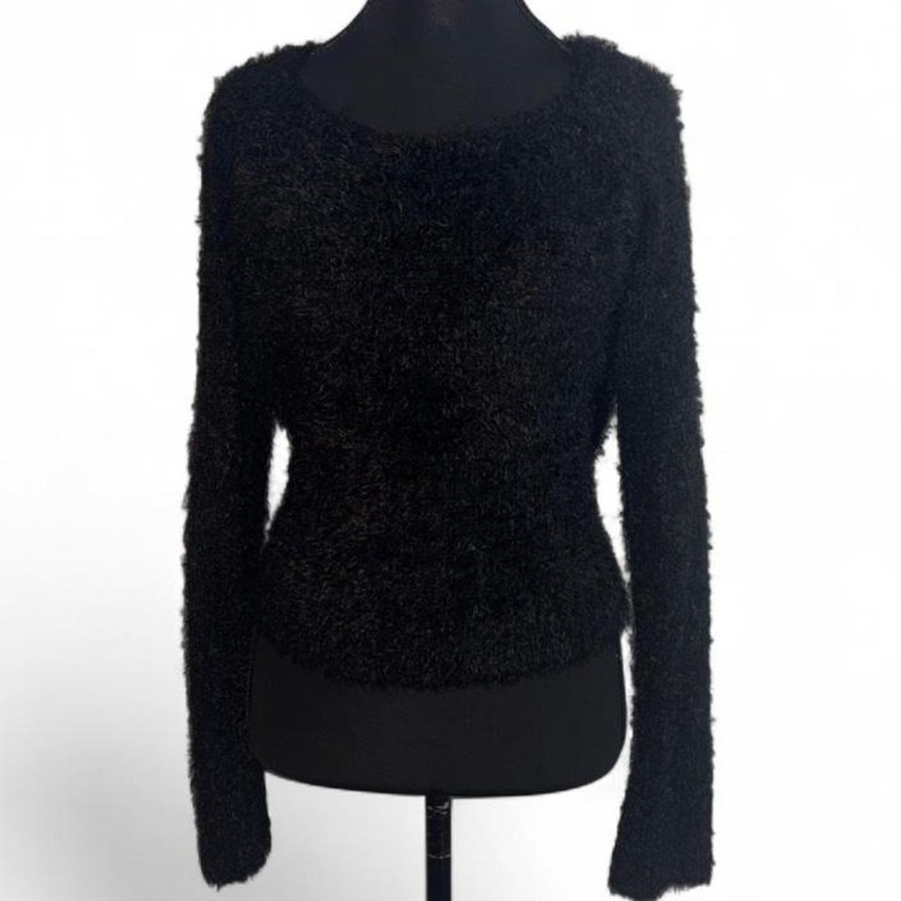 ✨ Fuzzy Grunge Black Mudd Clothing Long Sleeve Top ✨
